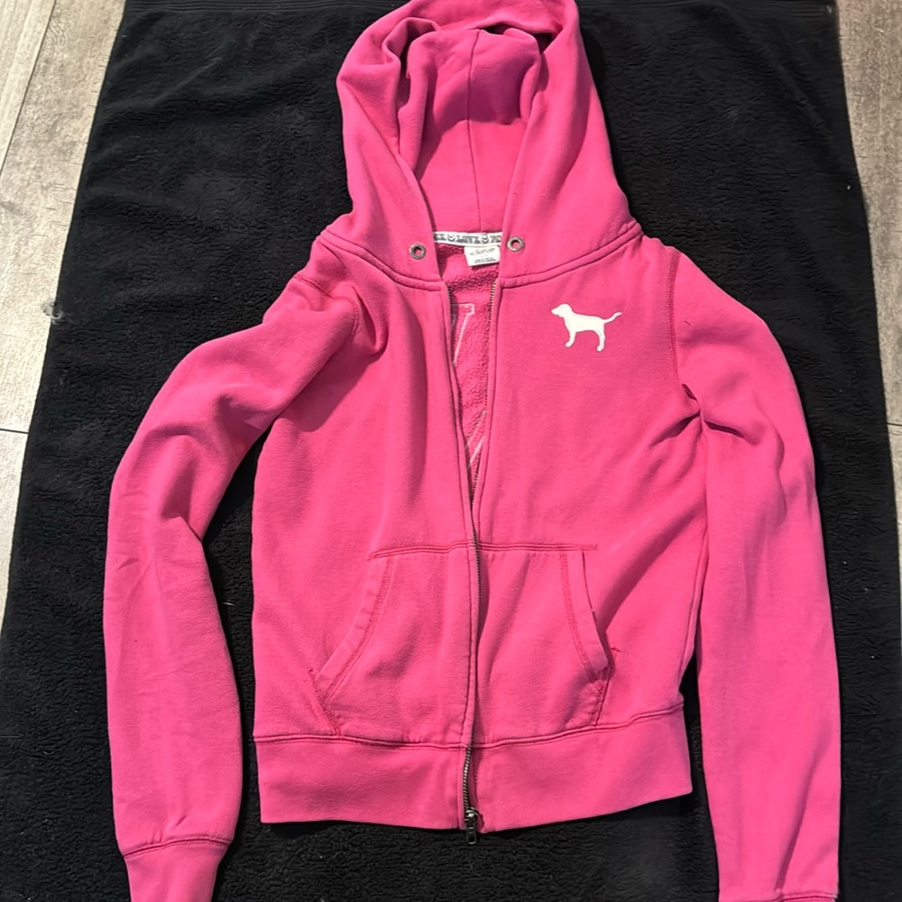 pink Victoria’s Secret hoodie zip up